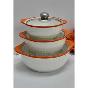 Seti ya Vyungu 3 vya Supu vya Stainless Steel na Vifuniko