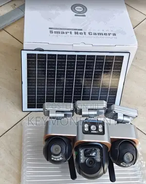 Kamera ya Usalama ya V380Pro ya Solar yenye Lenzi Tatu na Floodlights