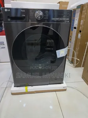 LG 12/8kg Front Load Washer Dryer - Black