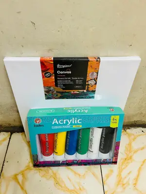 6pcs Acrylic Paint Set with 30x30cm Canvas