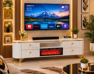 Kisimama cha Kisasa cha TV cha Mtendaji chenye Kifaa cha Moto
