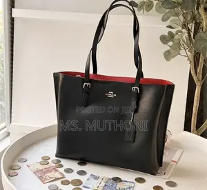 Coach Mollie Tote Bag - Black/True Red