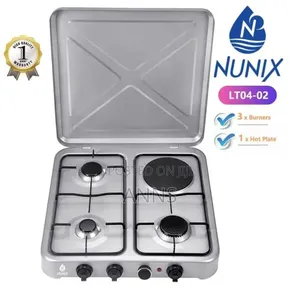 Nunix Table Top Cooker - 3 Gas + 1 Electric Burner