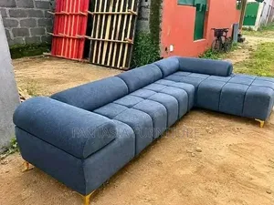 7 Seater Blue L-Shaped Corner Sofa