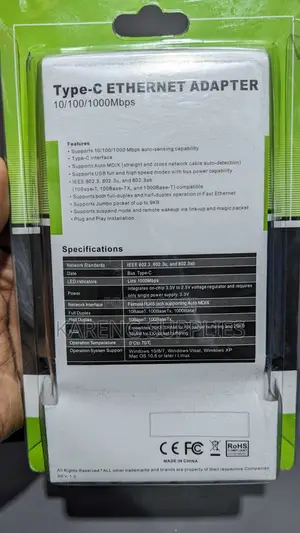 Adapta ya USB-C hadi Gigabit Ethernet