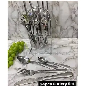 24Pcs Stainless Steel Cutlery Set with Holder