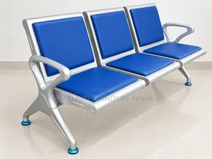 Benchi la Kisasa la Sekta 3 la Bluu na Fremu ya Metali ya Fedha