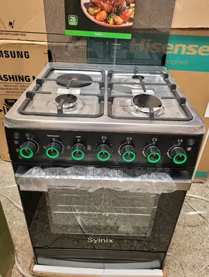 Syinix 60x60 Jiko la Gesi 3+1 na Oven ya Umeme