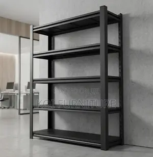 Organization Office Five Tier Rack - Black Steel