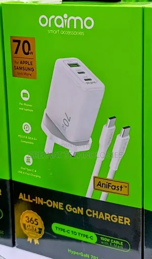 Oraimo HyperGaN 70W Fast Charger (3 Ports)