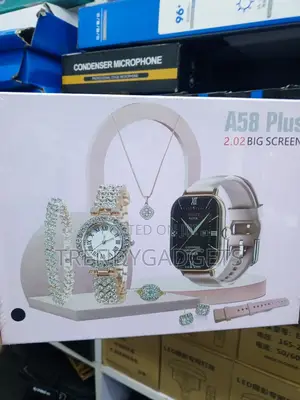 A58 Plus Women's Smart Watch 6-in-1 Jewelry Gift Set