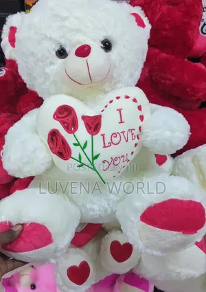 Teddy Bear Nyeupe (45cm)