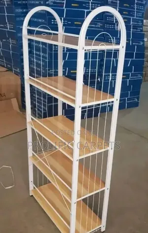 Kikapu cha Viatu cha Metali Nyeupe cha Ngazi 5