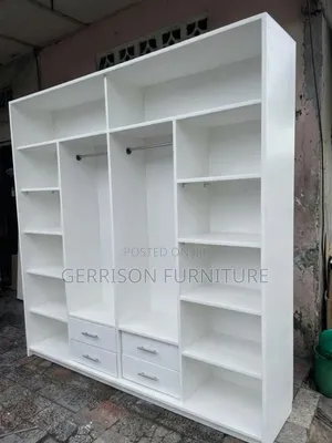 Wardrobe Maalum ya Kisasa Nyeupe ya Wazi