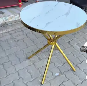 Modern Round Marble Effect Coffee Table