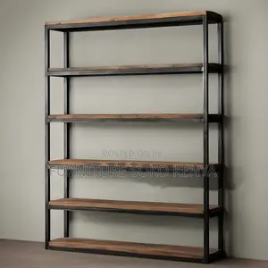 Industrial-Style 5-Tier Open Bookshelf