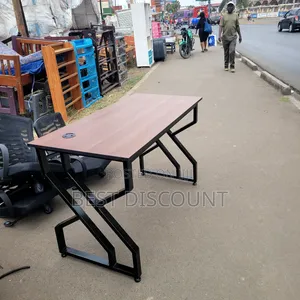 Modern Office Desk - Black, White & Brown