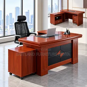 Premium Executive Wooden Office Desk with Mobile Cabinet