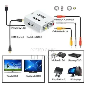 AV to HDMI Converter Adapter (CVBS AV to 1080P HDMI)