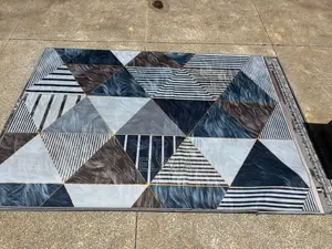 Deluxe 3D Printed Carpet ya Jiometri 5x8