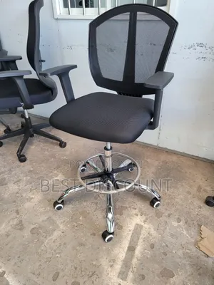 Adjustable Mesh Drafting Chair with Footrest - Black