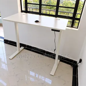 White Electric Height Adjustable Office Desk