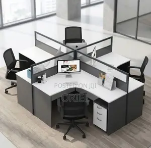 4-Way Ofisi Workstation Desk - Mpya Kabisa