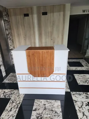 Modern Black Office Reception Desk