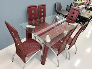 Boss Office Products Dining Set ya Viti 6 na Kioo