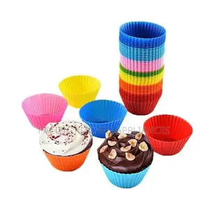 12Pcs Reusable Silicone Cupcake & Muffin Liners