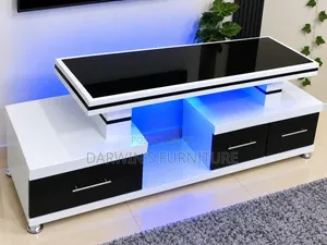 Boss Office Products TV Stand with LED - White