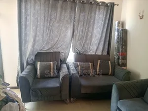 Set ya Sofa 7 za Velvet Nyeusi
