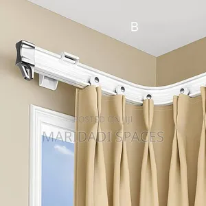 White Aluminum Curved Track Rails with Runners
