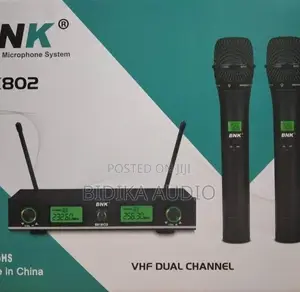 BNK BK-802 Dual Channel VHF Wireless Microphone System