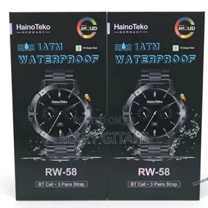 HainoTeko RW-58 Smartwatch - 1ATM Waterproof, AMOLED, BT Call, 3 Mikanda