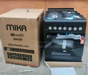 Mika Standing Cooker 58x58 - 3 Gas + 1 Electric Hotplate, Electric Oven