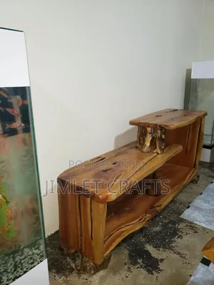 Rustic Eucalyptus Wood TV Stand
