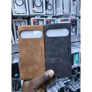 Google Pixel 7 Pro Nyeusi Leather Flip Wallet Case