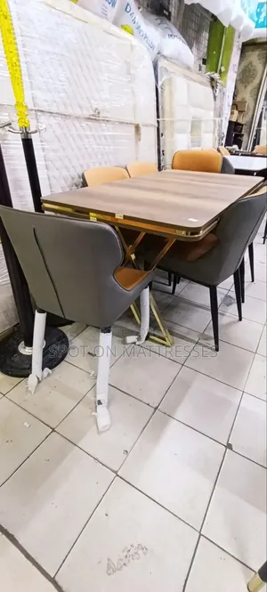 Brand New Budget-Friendly Dining Set - 6 Leather Chairs