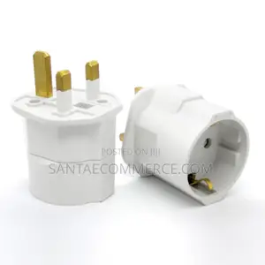 UK 3-Pin to European 2-Pin Universal Plug Adapter