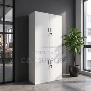4-Door Metallic Cabinet - White
