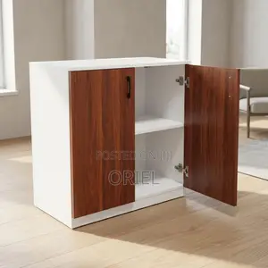 Credenza ya Ofisi: Kabati la Kuhifadhia Mbao lenye Milango Miwili