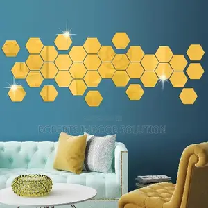 Modern Home Decoration Wall Mirrors - Gold Hexagon
