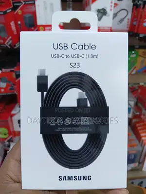Samsung USB-C to USB-C Cable, 1.8m (3A) Nyeusi