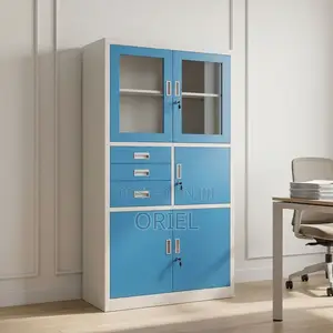 Bluu Lockable Office Cabinet - Mlango Mbili wa Faili na Hifadhi