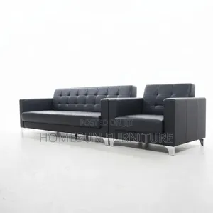 Sofa Set Nyeusi ya Kisasa - Seater 3 & Seater 1
