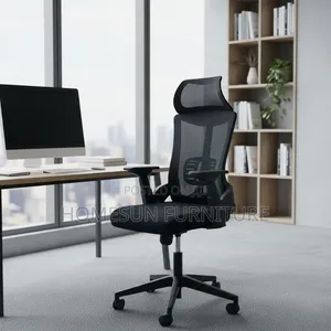 Kiti cha Ofisi cha Ergonomic - Nyeusi Mesh chenye Fremu Nyeupe