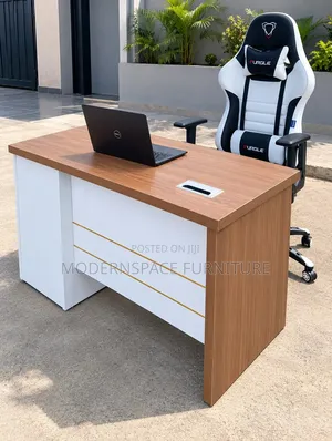 Kiti cha Michezo cha White Racing na Dawati la Ofisi