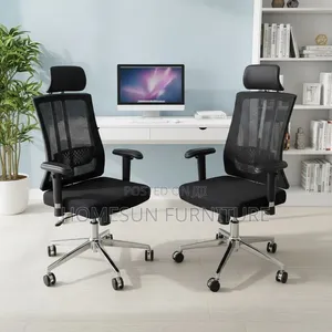 Kiti cha Ofisi - Nyeusi Mesh Ergonomic chenye Headrest