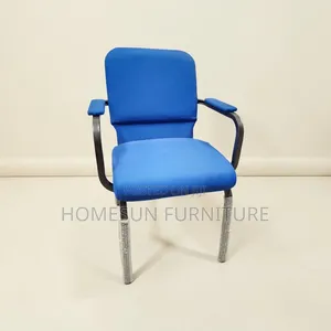 Kiti cha Wageni - Bluu Kiti Chenye Padi na Fremu ya Chuma